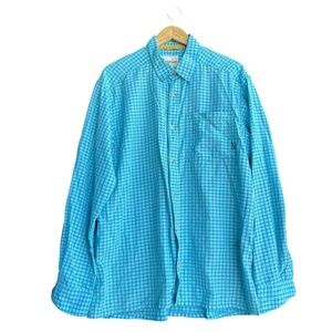 Simms Men's Blue Plaid Long Sleeve Button-Up Shirt Size XL Casual Fishing